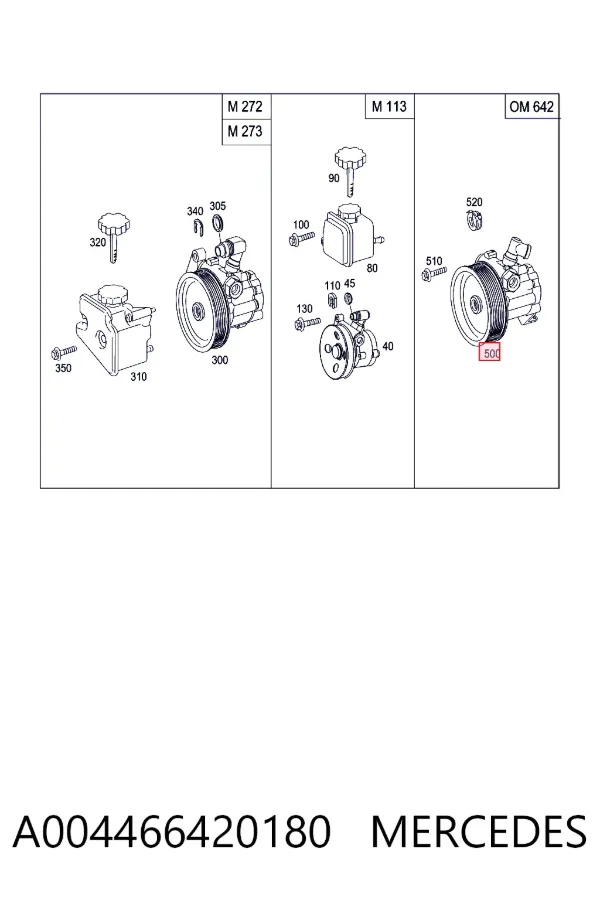 Pompa wspomagania hydraulicznego kierownicy A004466420180 Mercedes