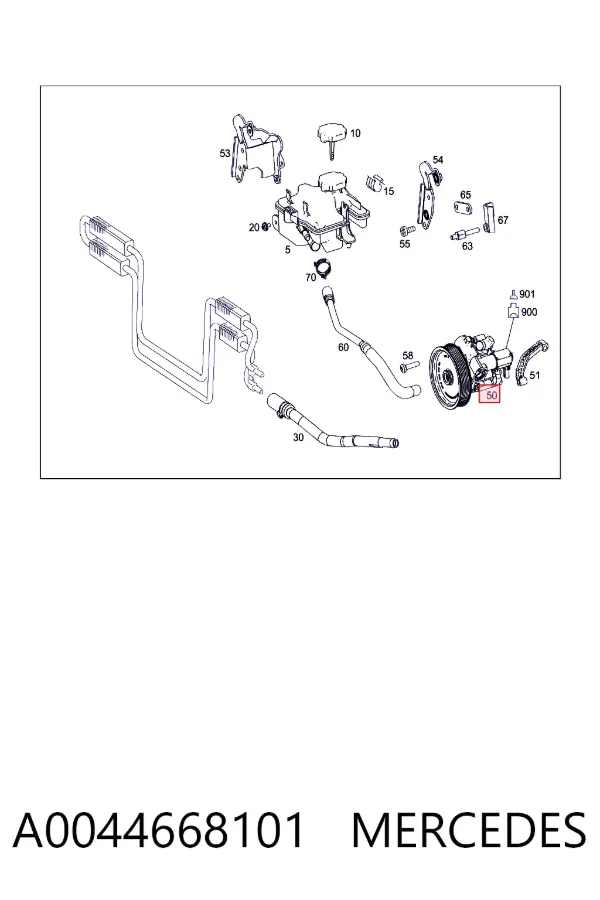 Pompa wspomagania hydraulicznego kierownicy A0044668101 Mercedes