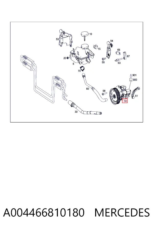 Pompa wspomagania hydraulicznego kierownicy A004466810180 Mercedes