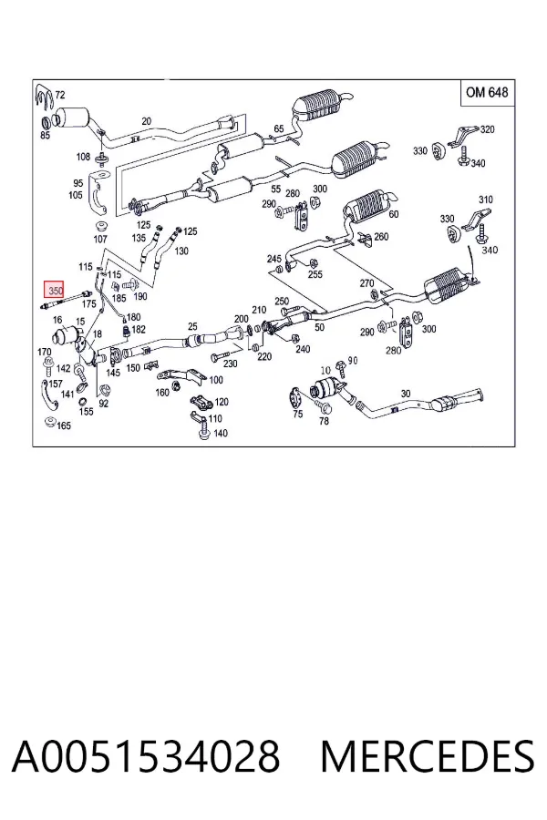Czujnik temperatury spalin, w katalizatorze A0051534028 Mercedes