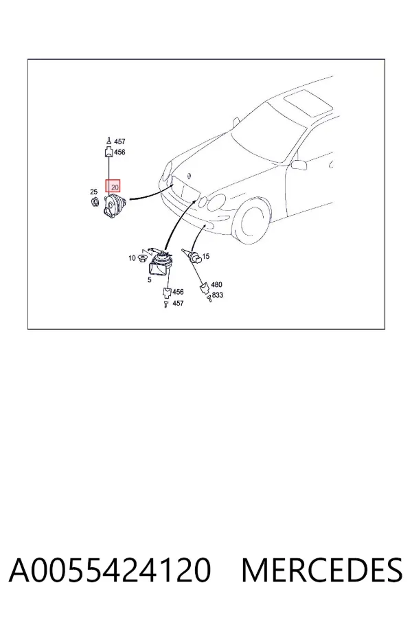 Sygnał dźwiękowy (klakson) A0055424120 Mercedes