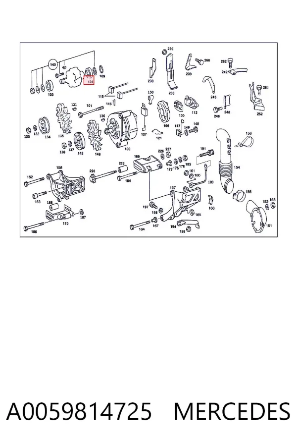 Łożysko alternatora A0059814725 Mercedes