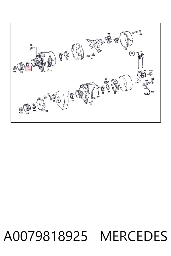 Łożysko alternatora A0079818925 Mercedes
