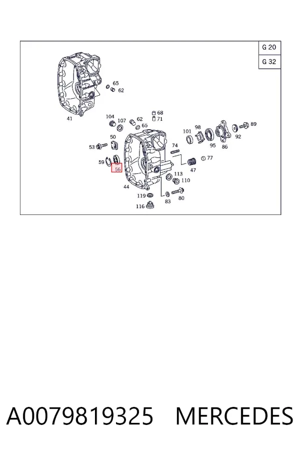 Łożysko wału głównego skrzyni biegów A0079819325 Mercedes