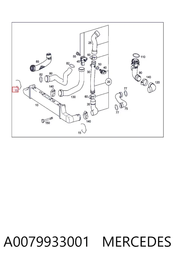 Obejma króćca intercoolera A0079933001 Mercedes