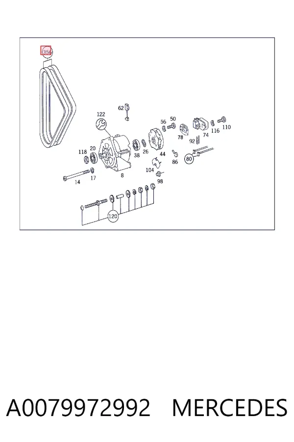 Pas napędowy mechanizmów A0079972992 Mercedes