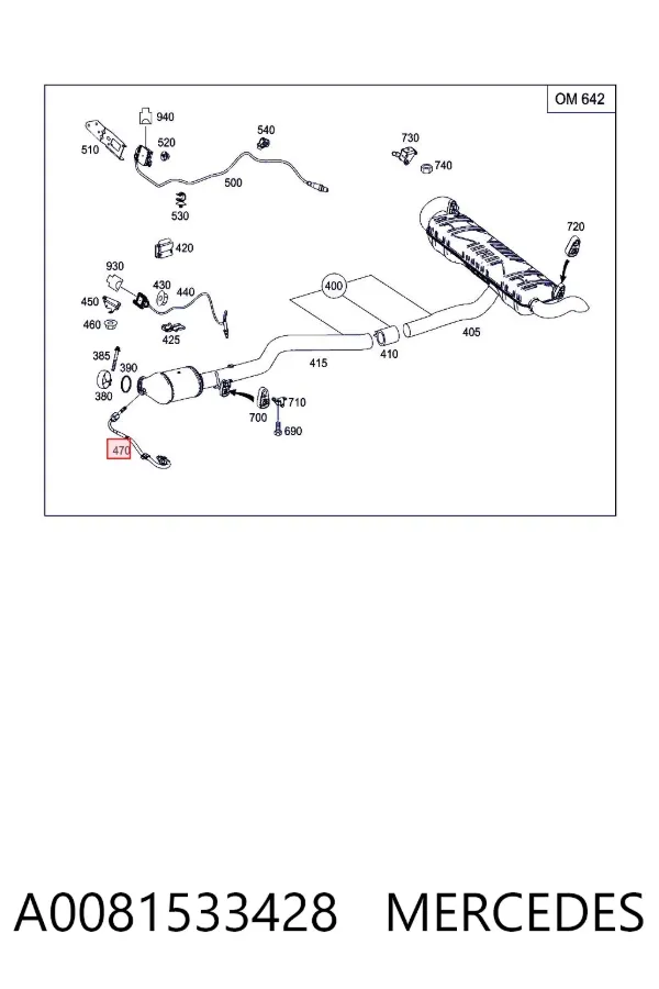 Czujnik temperatury spalin po filtrze cząstek stałych A0081533428 Mercedes