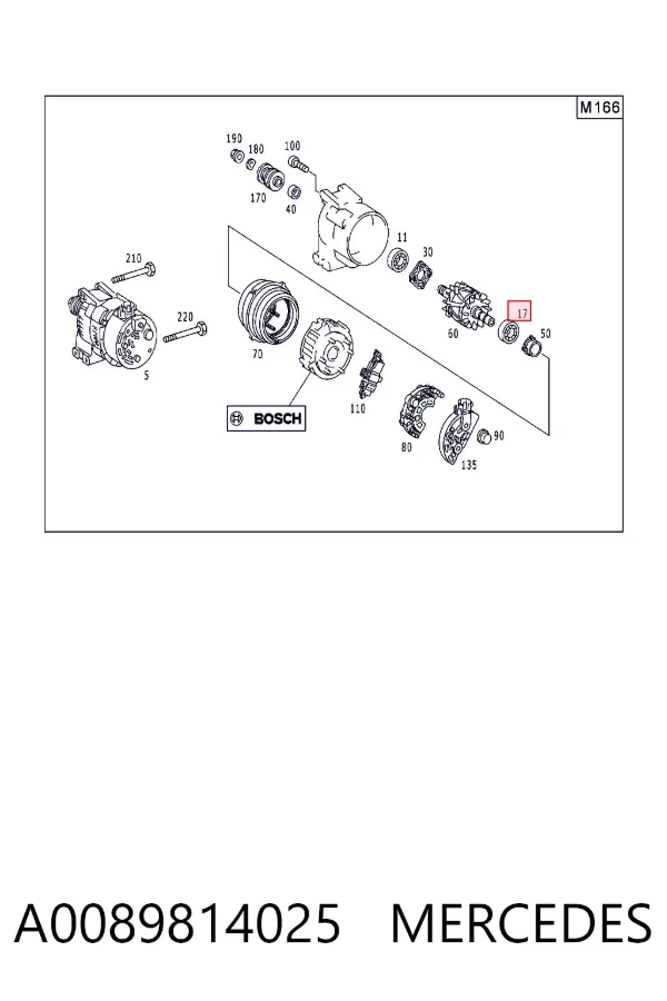 Łożysko alternatora A0089814025 Mercedes