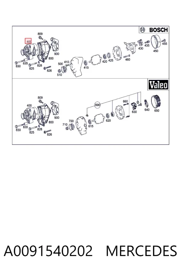 Alternator A0091540202 Mercedes