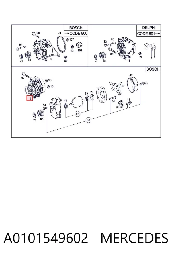 Alternator A0101549602 Mercedes