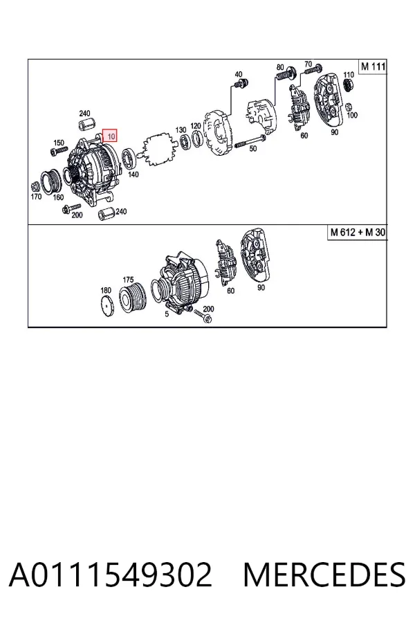Alternator A0111549302 Mercedes