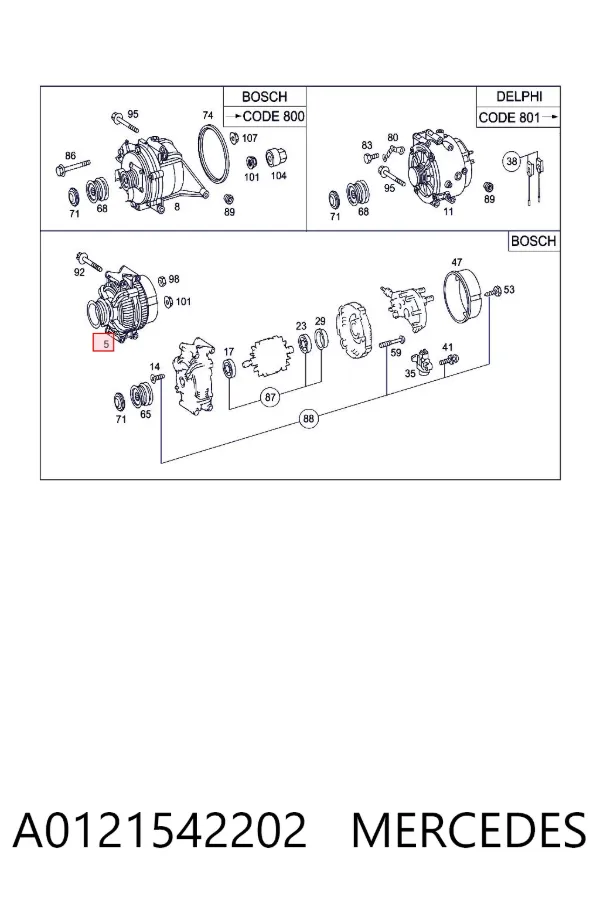 Alternator A0121542202 Mercedes