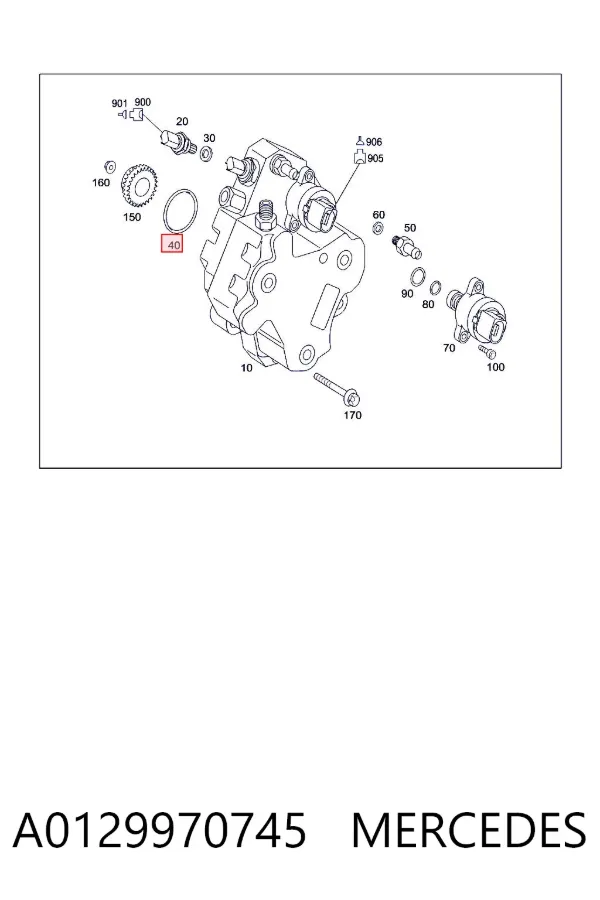Uszczelka pompy wtryskowej A0129970745 Mercedes