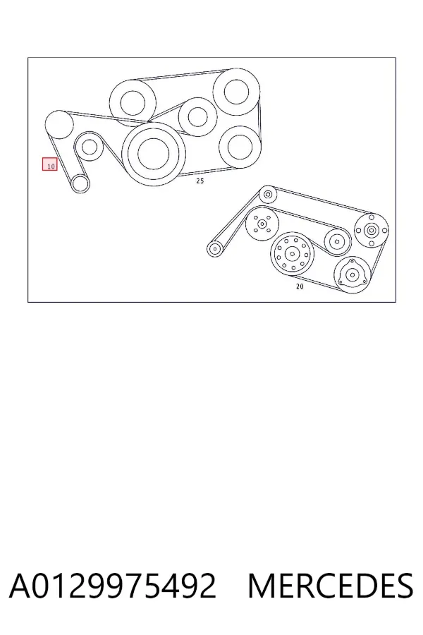 Pas napędowy mechanizmów A0129975492 Mercedes