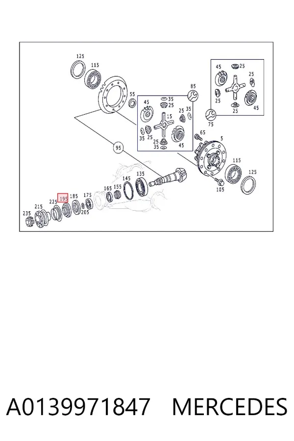 Uszczelniacz skrzyni rozdzielczej przedni wyjściowy A0139971847 Mercedes