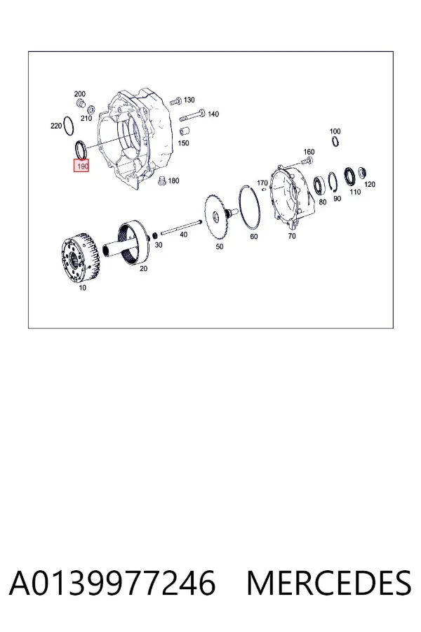 Uszczelniacz skrzyni rozdzielczej przedni wyjściowy A0139977246 Mercedes