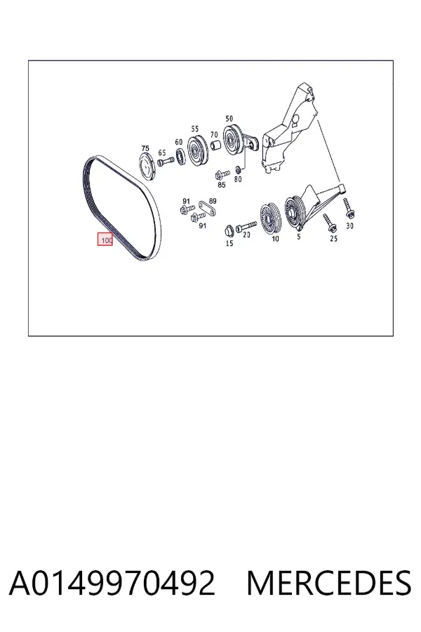 Pas napędowy mechanizmów A0149970492 Mercedes