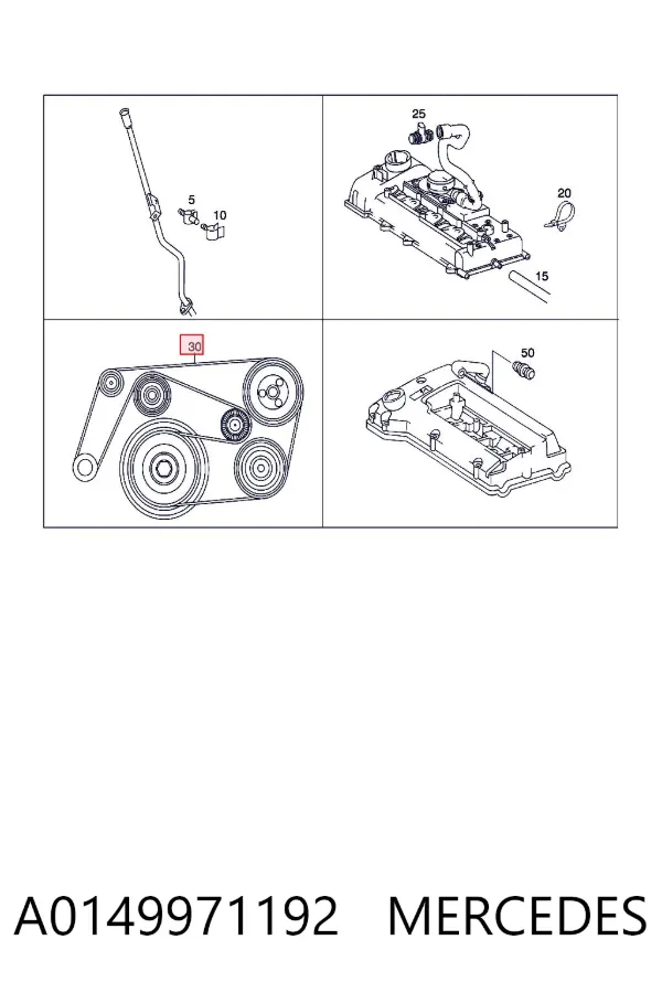 Pas napędowy mechanizmów A0149971192 Mercedes