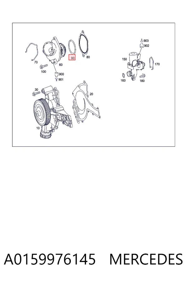 Uszczelka termostatu A0159976145 Mercedes