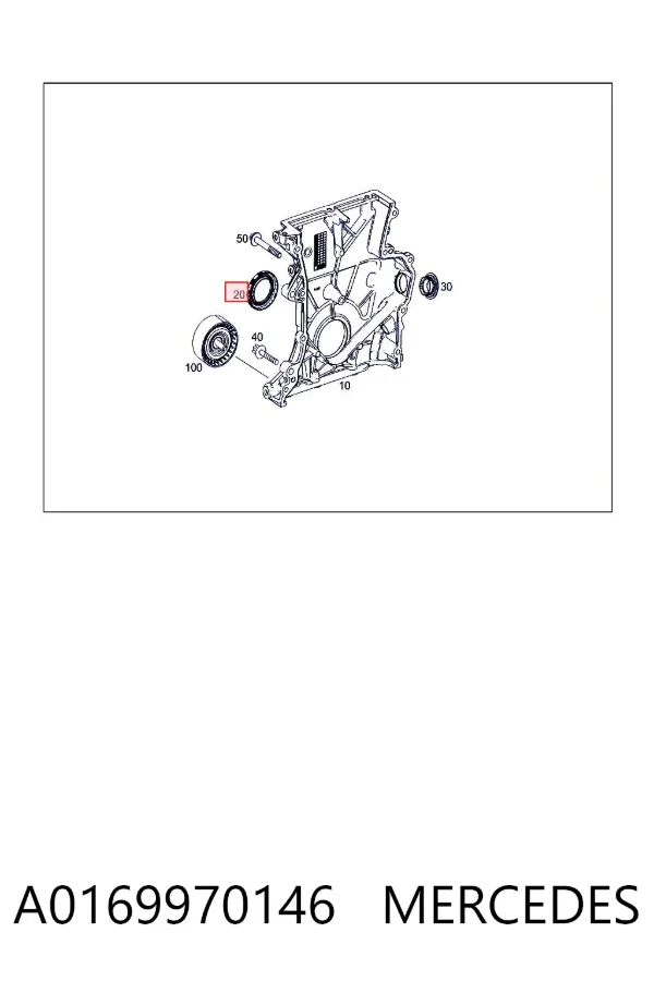 Uszczelniacz wału korbowego przedni A0169970146 Mercedes