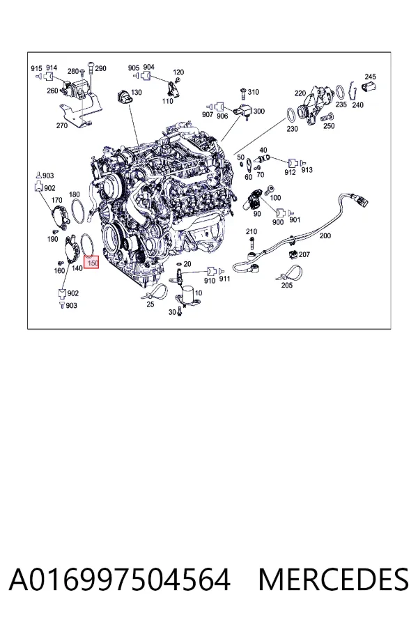 Uszczelka regulatora faz rozrządu A016997504564 Mercedes