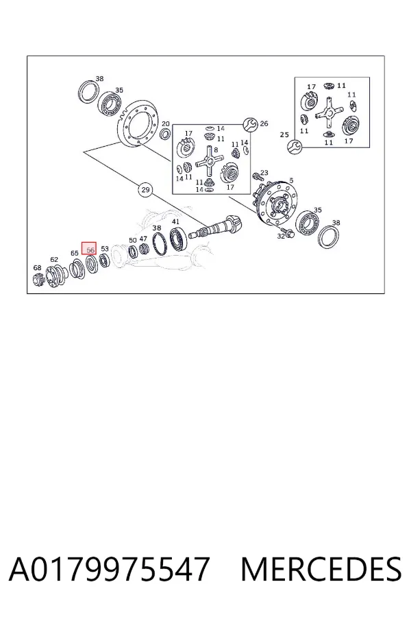 Uszczelniacz skrzyni rozdzielczej przedni wyjściowy A0179975547 Mercedes