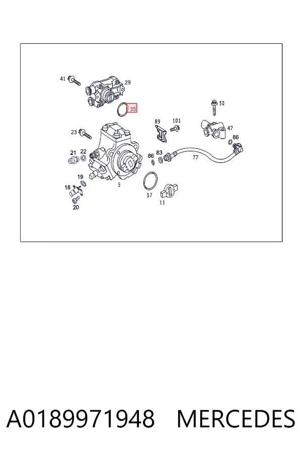 Uszczelka pompy paliwa A0189971948 Mercedes