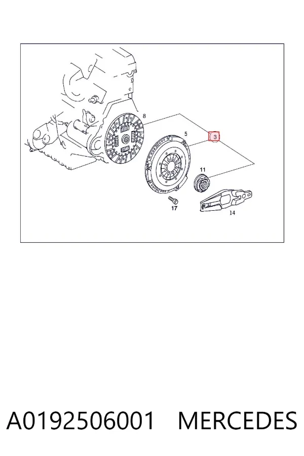 Zestaw sprzęgła (3 części) A0192506001 Mercedes