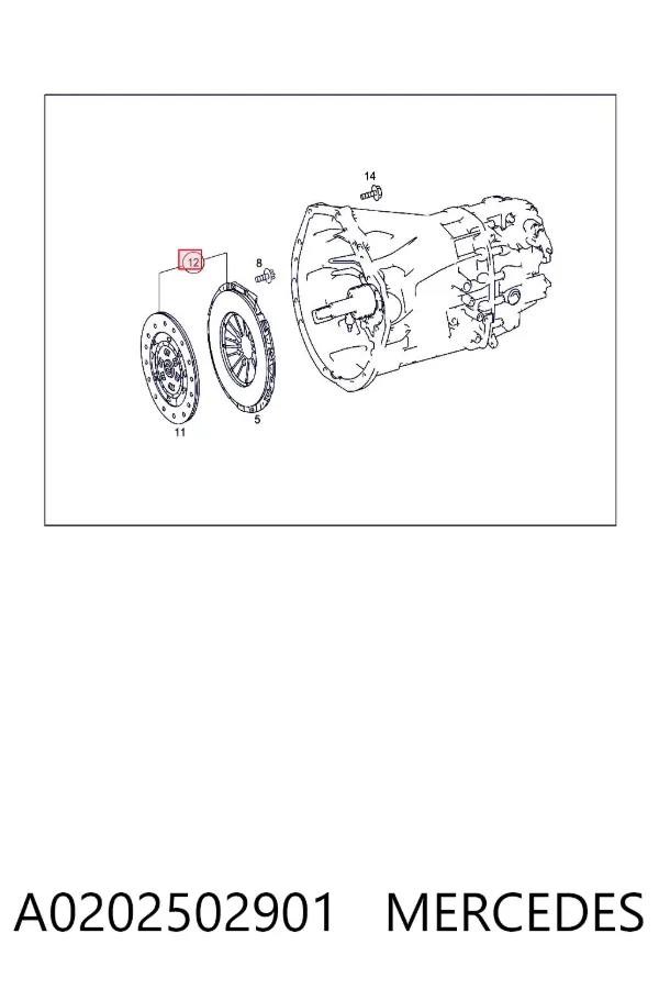 Zestaw sprzęgła (3 części) A0202502901 Mercedes