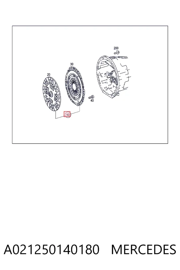 Zestaw sprzęgła (3 części) A021250140180 Mercedes