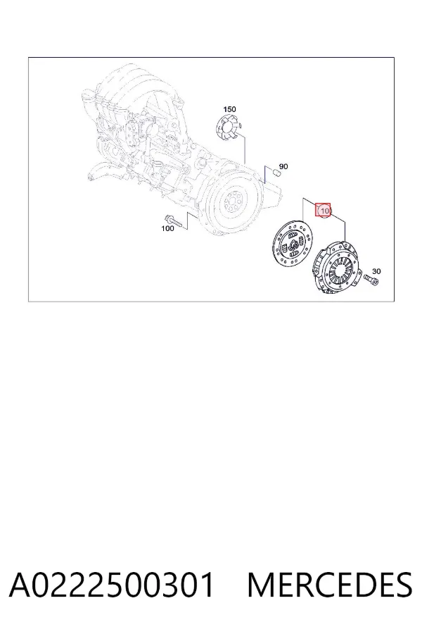 Zestaw sprzęgła (3 części) A0222500301 Mercedes