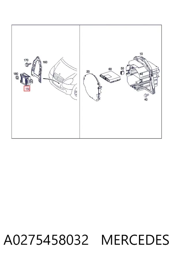 Regulator obrotów wentylatora (sterownik) A0275458032 Mercedes