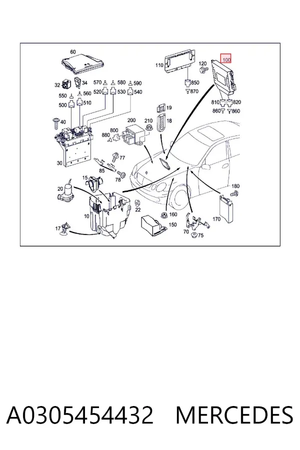 Sterownik automatycznej skrzyni biegów elektroniczny A0305454432 Mercedes