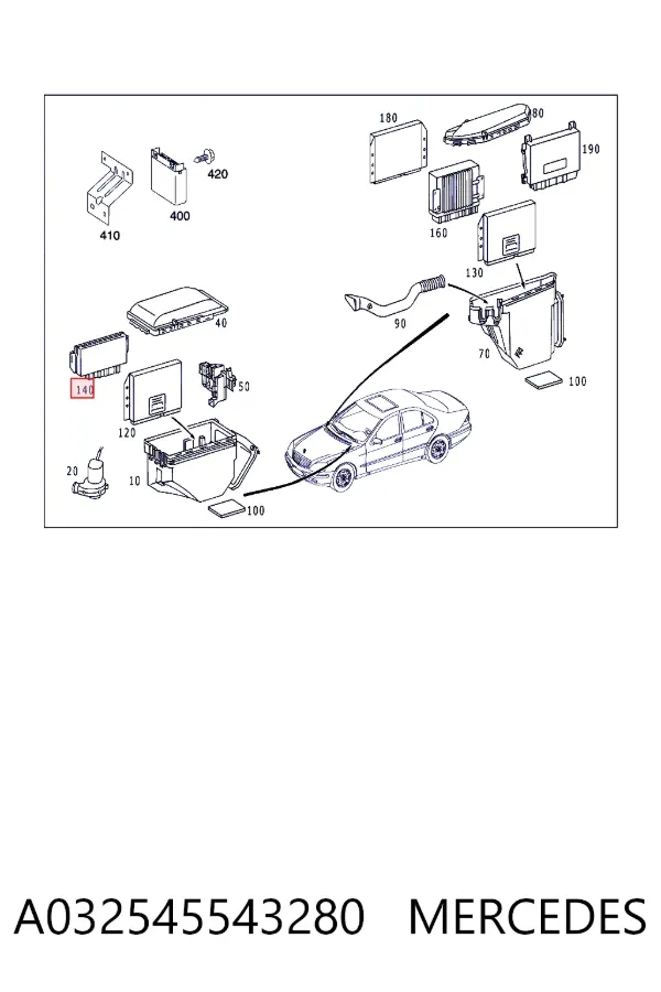 Sterownik zawieszenia pneumatycznego A032545543280 Mercedes