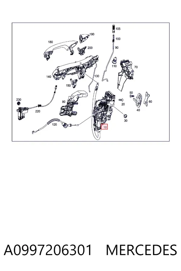 Zamek drzwi przednich lewych A0997206301 Mercedes