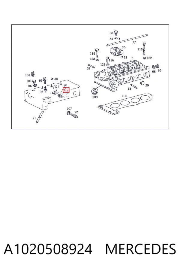 Prowadnica zaworu ssącego A1020508924 Mercedes