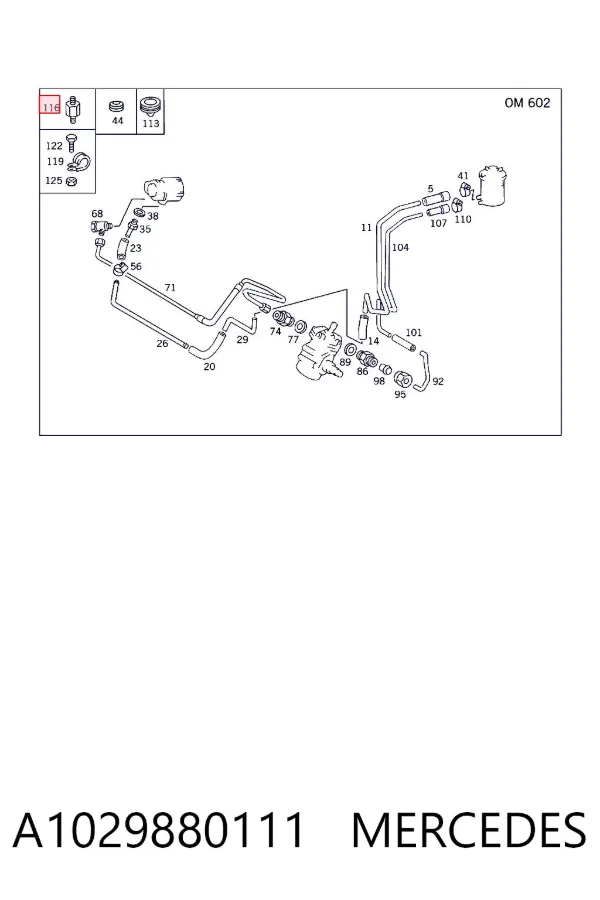 Wspornik filtra powietrza A1029880111 Mercedes