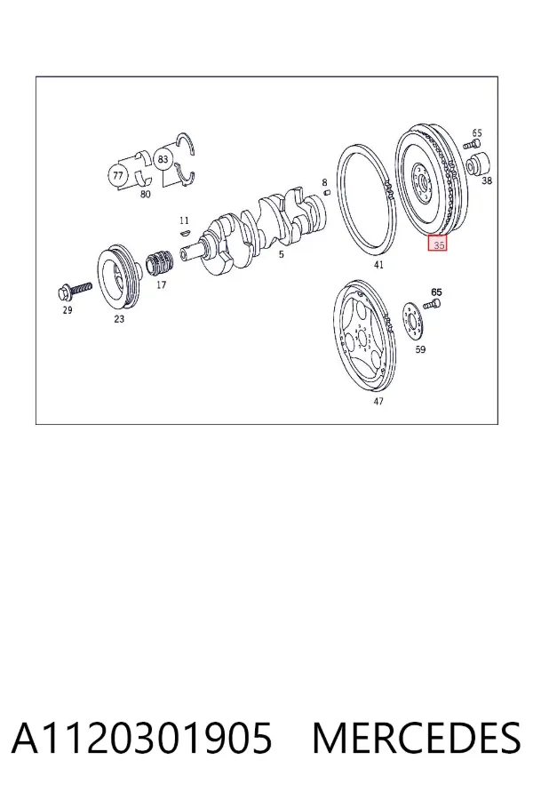 Koło zamachowe silnika A1120301905 Mercedes