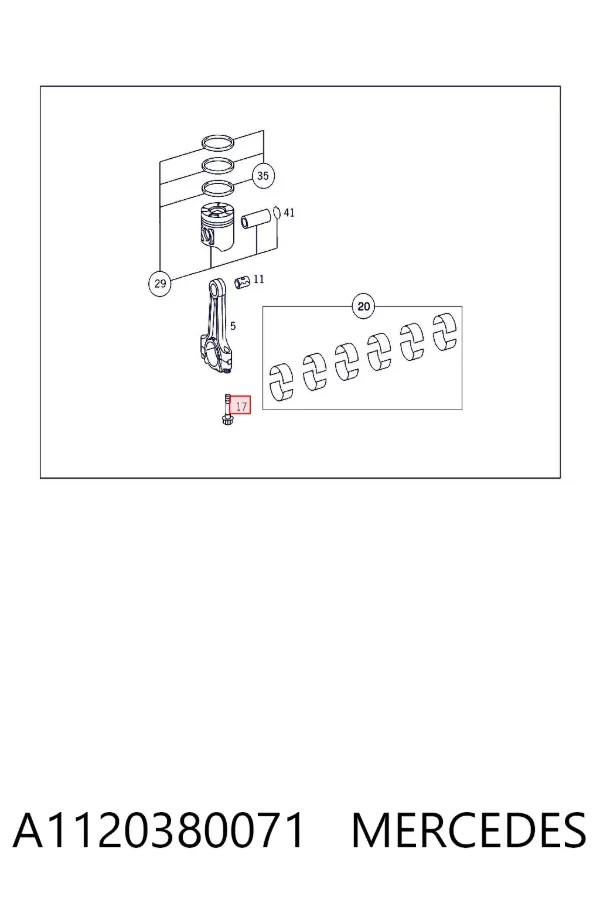 Śruba głowicy cylindrów A1120380071 Mercedes