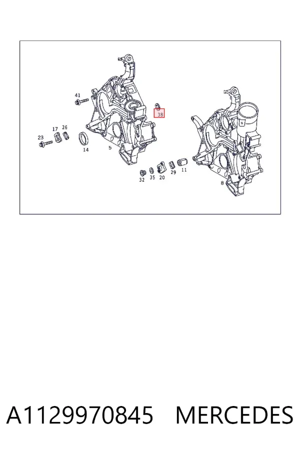 Uszczelka pokrywy przedniej silnika A1129970845 Mercedes