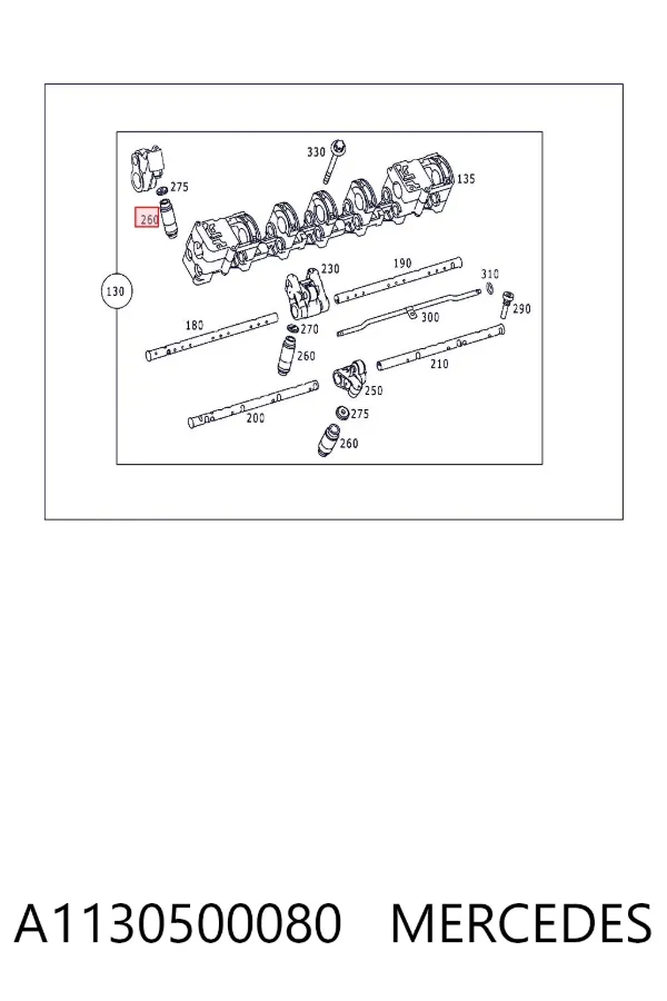 Kompensator hydrauliczny (popychacz hydrauliczny), popychacz zaworu A1130500080 Mercedes