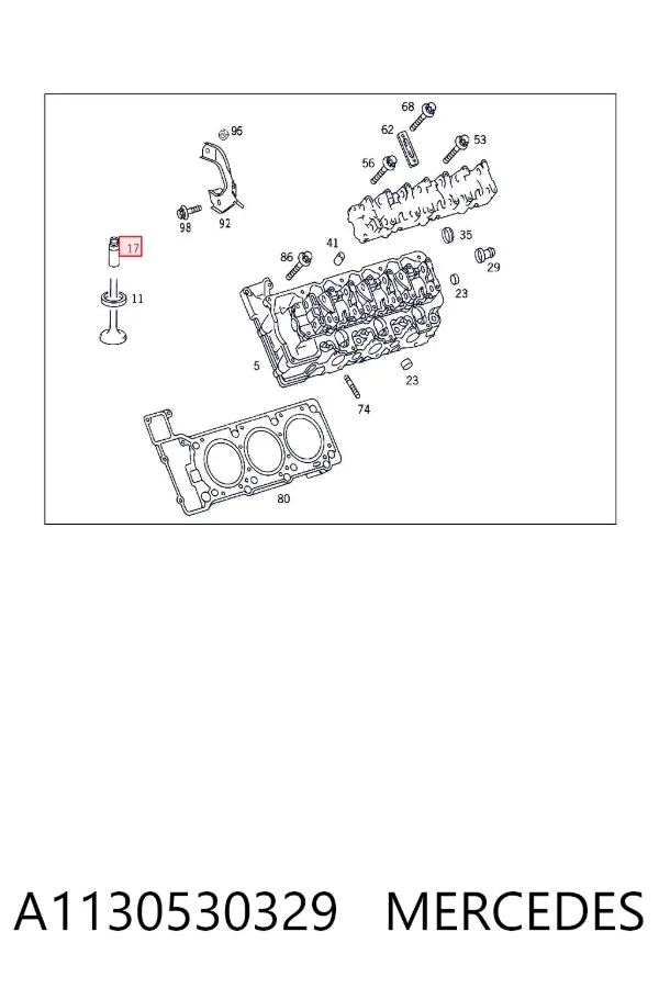 Prowadnica zaworu A1130530329 Mercedes