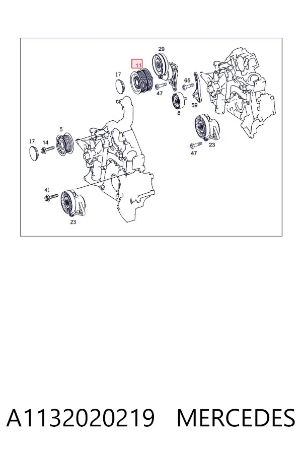 Rolka napinacza paska napędowego A1132020219 Mercedes