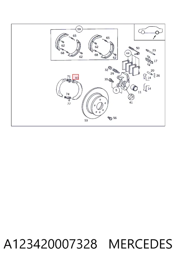 Samoregulator szczęk hamulcowych (zestaw naprawczy) A123420007328 Mercedes