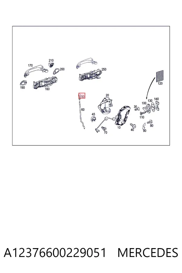Mechanizm podnoszenia szyby drzwi tylnych lewych A12376600229051 Mercedes