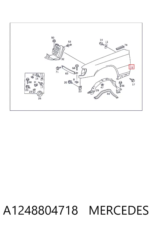 Błotnik przedni lewy A1248804718 Mercedes