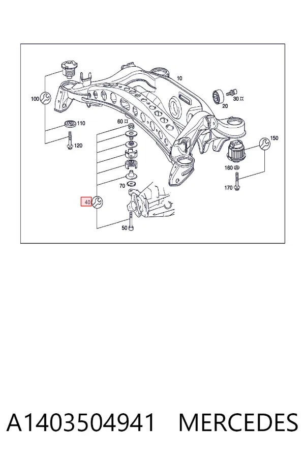 Silentblock tylnej belki A1403504941 Mercedes