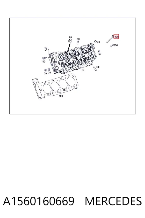 Śruba głowicy cylindrów A1560160669 Mercedes