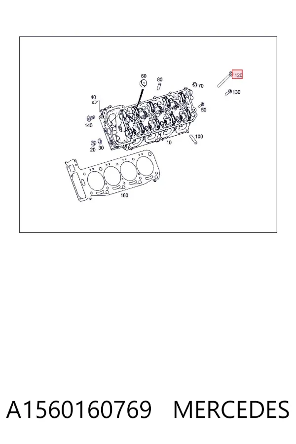 Śruba głowicy cylindrów A1560160769 Mercedes