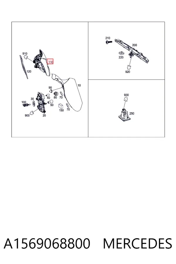 Lampa zespolona tylna prawa A1569068800 Mercedes